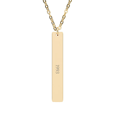 PMZ Engraved Vertical Bar Necklace – 18K Gold / Black PVD