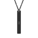 PMZ Engraved Vertical Bar Necklace – 18K Gold / Black PVD