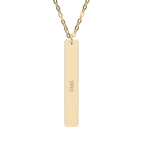 PMZ Engraved Vertical Bar Necklace – 18K Gold / Black PVD