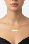 PMZ Engraved Horizontal Bar Necklace – Black / Gold PVD
